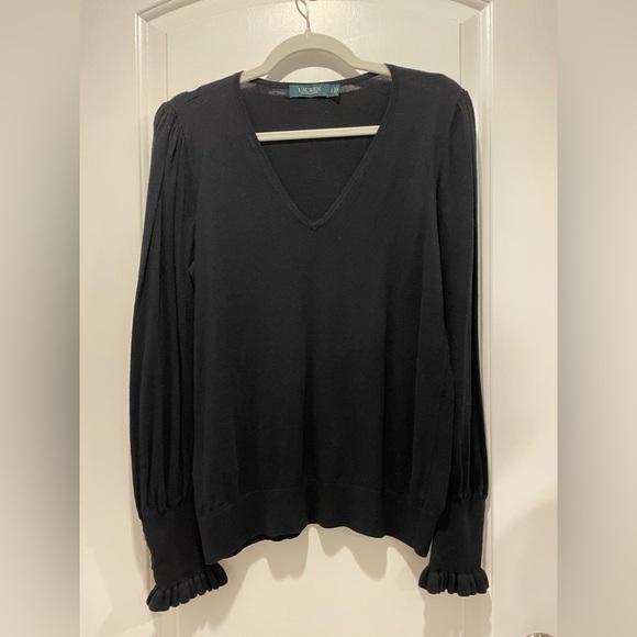 Ralph Lauren Black Cotton Sweater size L - Picture 3 of 5